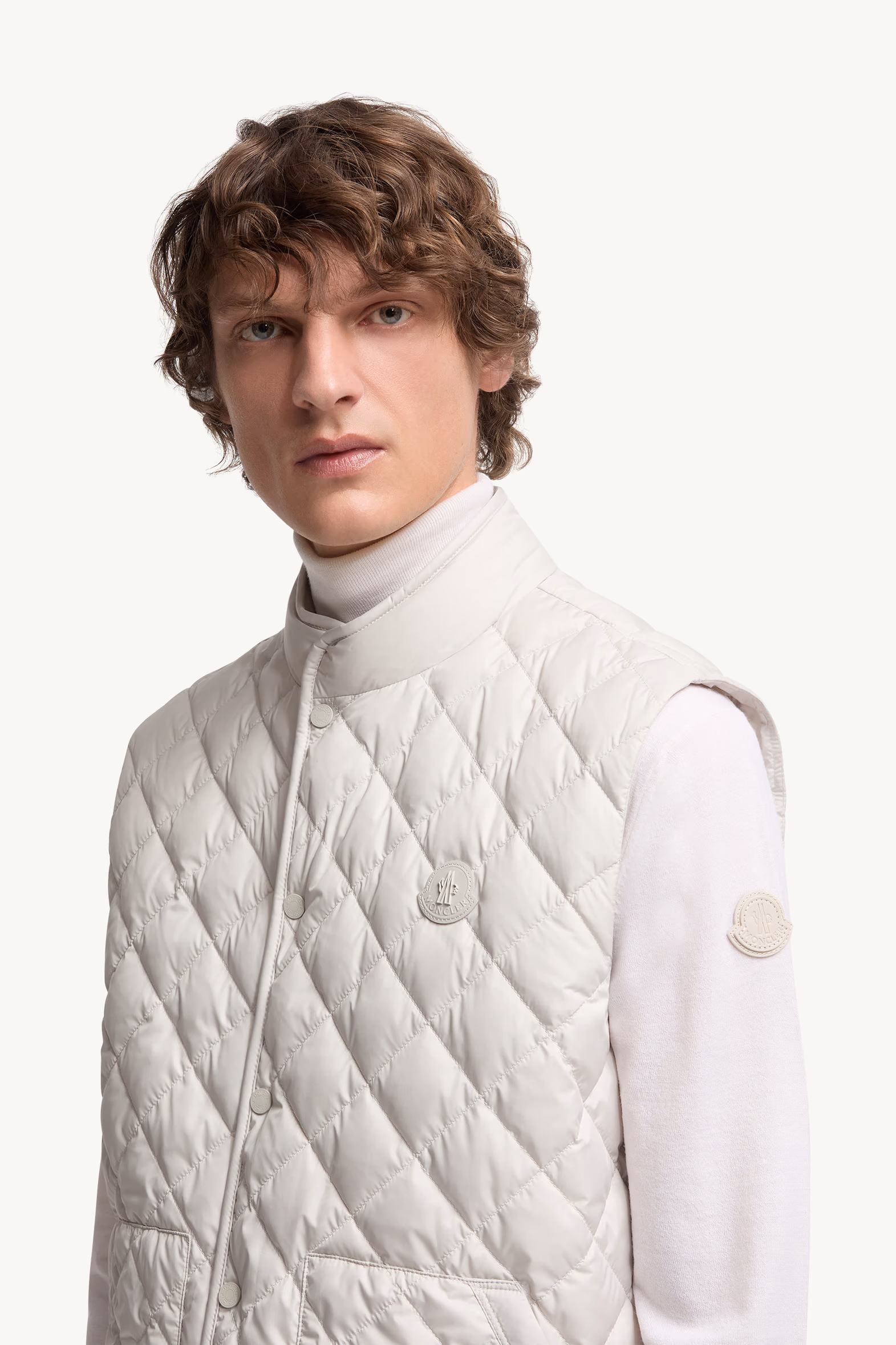 Lycope Diamond-Quilted Down Vest Men Ice Grey Moncler 4